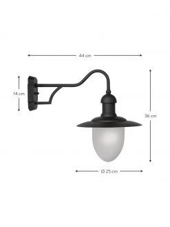 Lucide Au&szlig;enwandleuchte Anne mit Glasschirm, B 25 x H 35 cm -Leuchten Verkaufsladen Aussenwandleuchte Anne mit Glasschirm 2