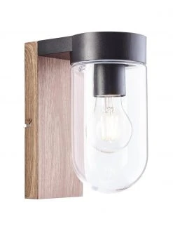 Au&szlig;enwandleuchte Cabar in Holzoptik, B 10 x H 21 cm