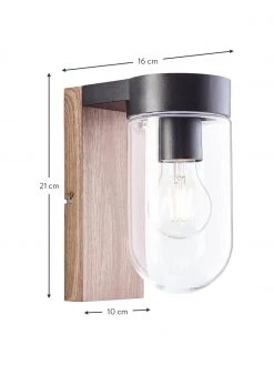 Außenwandleuchte Cabar in Holzoptik, B 10 x H 21 cm 11 Außenwandleuchte Cabar in Holzoptik, B 10 x H 21 cm -Leuchten Verkaufsladen Aussenwandleuchte Cabar in Holzoptik 3