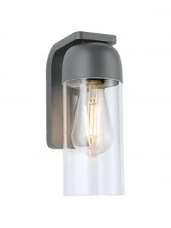 Paulmann Au&szlig;enwandleuchte Lantea mit Glasschirm, B 9 x T 14 cm