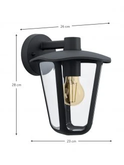 Außenwandleuchte Monreale in Schwarz, B 23 x H 28 cm 9 Außenwandleuchte Monreale in Schwarz, B 23 x H 28 cm -Leuchten Verkaufsladen Aussenwandleuchte Monreale in Schwarz 2