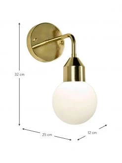 Bad-Wandleuchte Florens mit Glasschirm, B 12 x T 25 cm -Leuchten Verkaufsladen Bad Wandleuchte Florens mit Glasschirm 2