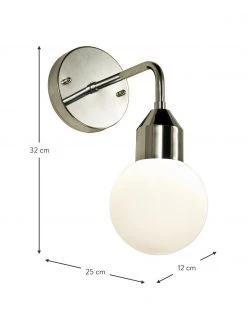 Bad-Wandleuchte Florens mit Glasschirm, B 12 x T 25 cm 7 Bad-Wandleuchte Florens mit Glasschirm, B 12 x T 25 cm -Leuchten Verkaufsladen Bad Wandleuchte Florens mit Glasschirm 8