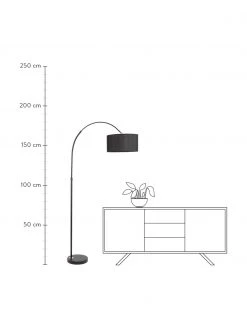 Bogenlampe Sama in Schwarz, B 90 x H 180 cm 10 Bogenlampe Sama in Schwarz, B 90 x H 180 cm -Leuchten Verkaufsladen Bogenlampe Sama in Schwarz 2