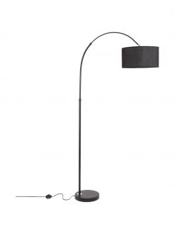 Bogenlampe Sama in Schwarz, B 90 x H 180 cm