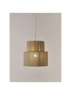 Westwing Collection Boho-Pendelleuchte Lace aus Leinenf&auml;den, Ø 40 x H 40 cm -Leuchten Verkaufsladen Boho Pendelleuchte Lace aus Leinenfaden 4