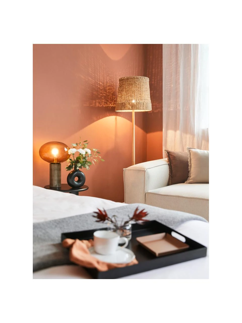 Bloomingville Boho-Stehlampe Ratto aus Gummibaumholz, Ø 40 x H 160 cm 7 Bloomingville Boho-Stehlampe Ratto aus Gummibaumholz, Ø 40 x H 160 cm – Bild 5