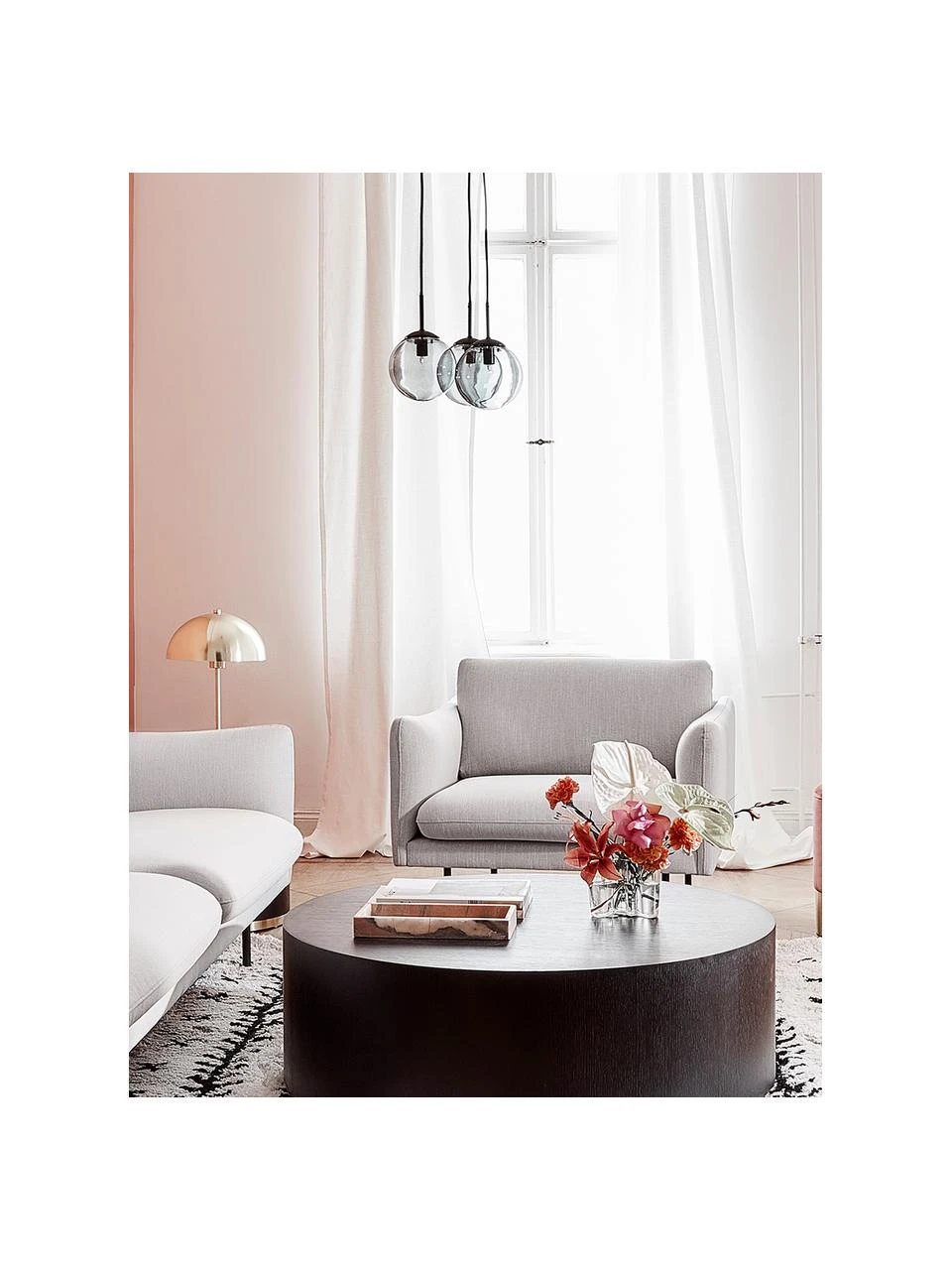 Westwing Collection Cluster-Pendelleuchte Edie aus Rauchglas, B 30 x T 30 cm 5 Westwing Collection Cluster-Pendelleuchte Edie aus Rauchglas, B 30 x T 30 cm – Bild 3