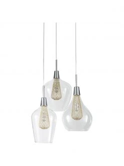 Cluster-Pendelleuchte Filo aus Glas, Ø 36 x H 120 cm