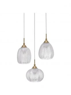 Cluster-Pendelleuchte Vario aus satiniertem Glas, Ø 39 x H 24 cmNur noch wenige verfügbar