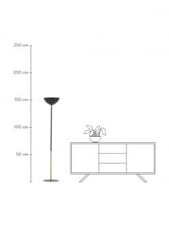 Deckenfluter Eglantina in Schwarz/Gold, Ø 30 x H 155 cm -Leuchten Verkaufsladen Deckenfluter Eglantina in SchwarzGold 2