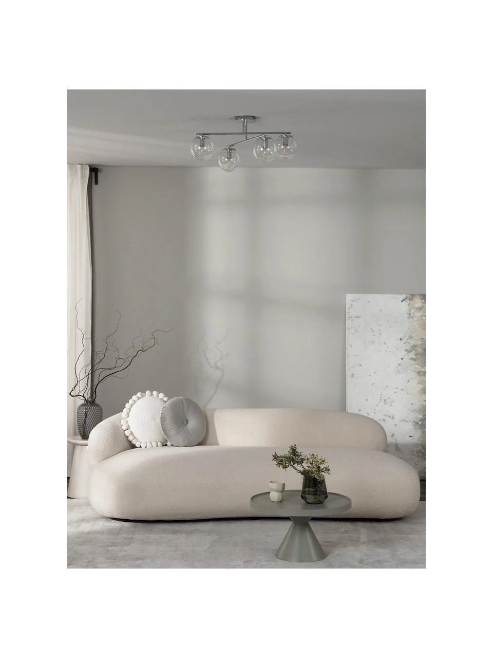 Westwing Collection Deckenleuchte Atlanta aus transparentem Glas, B 65 x H 30 cm 4 Westwing Collection Deckenleuchte Atlanta aus transparentem Glas, B 65 x H 30 cm – Bild 2