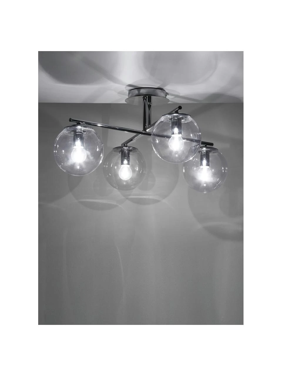 Westwing Collection Deckenleuchte Atlanta aus transparentem Glas, B 65 x H 30 cm 8 Westwing Collection Deckenleuchte Atlanta aus transparentem Glas, B 65 x H 30 cm – Bild 6