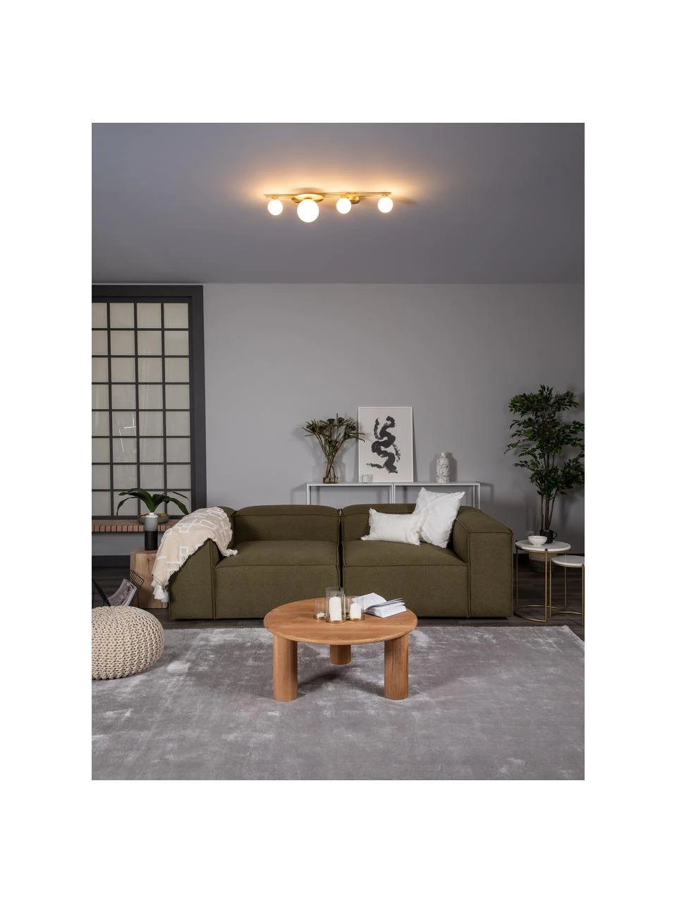 Westwing Collection Deckenleuchte Ciara aus Opalglas, B 69 x H 16 cm 4 Westwing Collection Deckenleuchte Ciara aus Opalglas, B 69 x H 16 cm – Bild 2