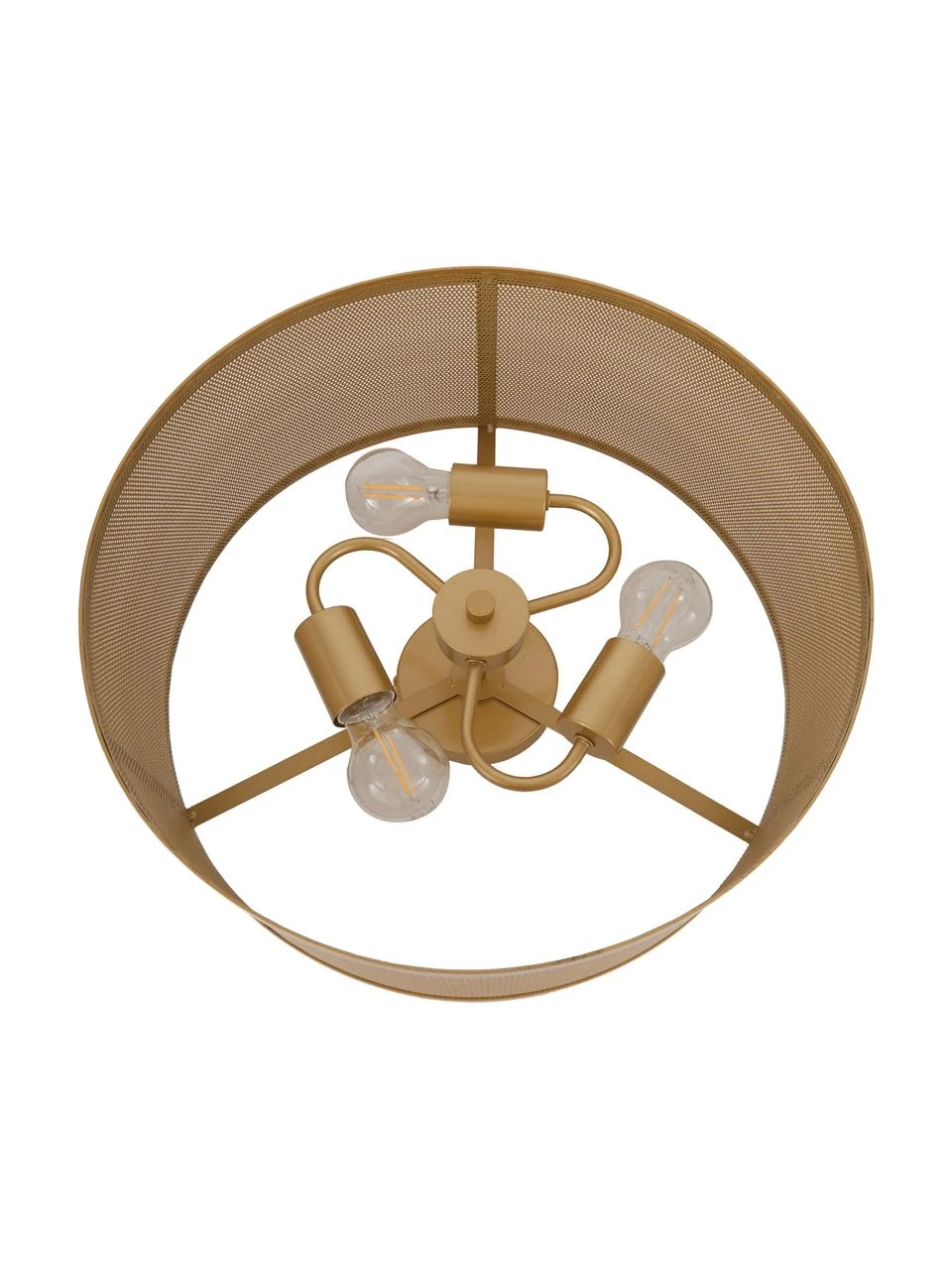 Searchlight Deckenleuchte Goldy aus Metall, Ø 45 x H 21 cm 5 Searchlight Deckenleuchte Goldy aus Metall, Ø 45 x H 21 cm – Bild 3