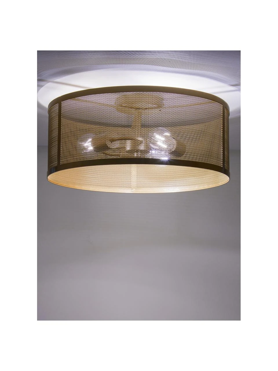 Searchlight Deckenleuchte Goldy aus Metall, Ø 45 x H 21 cm 6 Searchlight Deckenleuchte Goldy aus Metall, Ø 45 x H 21 cm – Bild 4