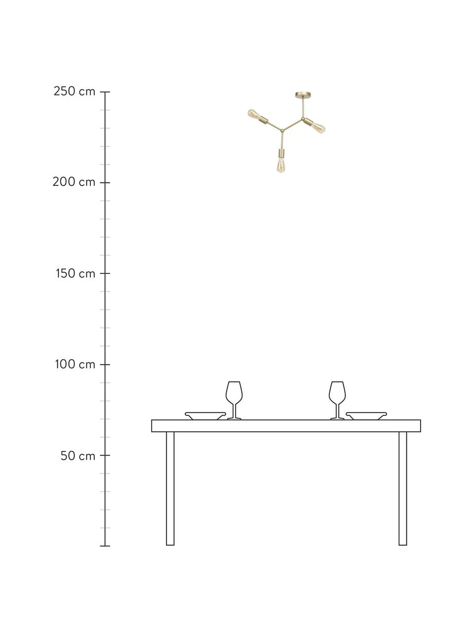Deckenleuchte Ilias in Gold, Ø 45 x H 45 cm 4 Deckenleuchte Ilias in Gold, Ø 45 x H 45 cm – Bild 2