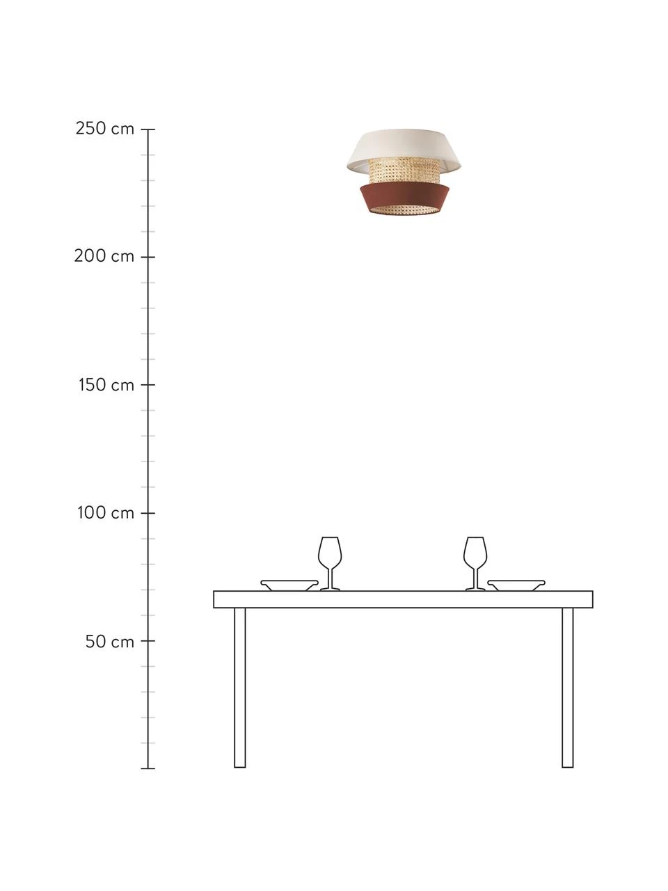 Westwing Collection Deckenleuchte Klea aus Wiener Geflecht in Creme/Braun, Ø 45 x H 30 cm 4 Westwing Collection Deckenleuchte Klea aus Wiener Geflecht in Creme/Braun, Ø 45 x H 30 cm – Bild 2