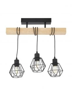 Deckenleuchte Townshend aus Holz, B 55 x H 36 cm