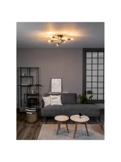 Westwing Collection Deckenleuchte Venja in Schwarz, Ø 55 x H 20 cm -Leuchten Verkaufsladen Deckenleuchte Venja in Schwarz 2