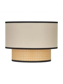 Westwing Collection Deckenleuchte Vienna aus Wiener Geflecht mit cremefarbenem Stoff, Ø 40 x H 30 cm