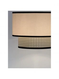 Westwing Collection Deckenleuchte Vienna aus Wiener Geflecht mit cremefarbenem Stoff, Ø 40 x H 30 cm -Leuchten Verkaufsladen Deckenleuchte Vienna aus Wiener Geflecht mit cremefarbenem Stoff 4