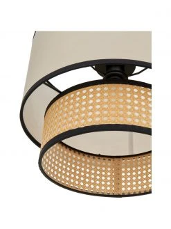 Westwing Collection Deckenleuchte Vienna aus Wiener Geflecht mit cremefarbenem Stoff, Ø 40 x H 30 cm -Leuchten Verkaufsladen Deckenleuchte Vienna aus Wiener Geflecht mit cremefarbenem Stoff 5