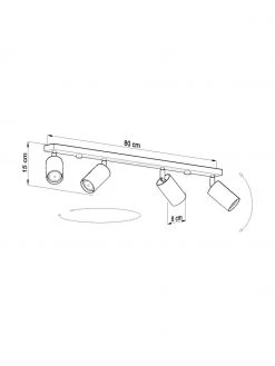 Deckenstrahler Etna in Grau, B 80 x H 15 cm -Leuchten Verkaufsladen Deckenstrahler Etna in Grau 3