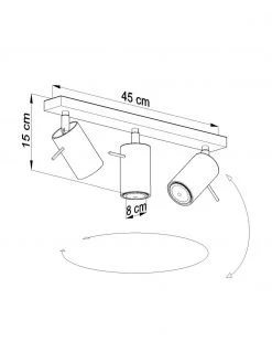 Deckenstrahler Etna in Grau, B 45 x H 15 cm -Leuchten Verkaufsladen Deckenstrahler Etna in Grau 8