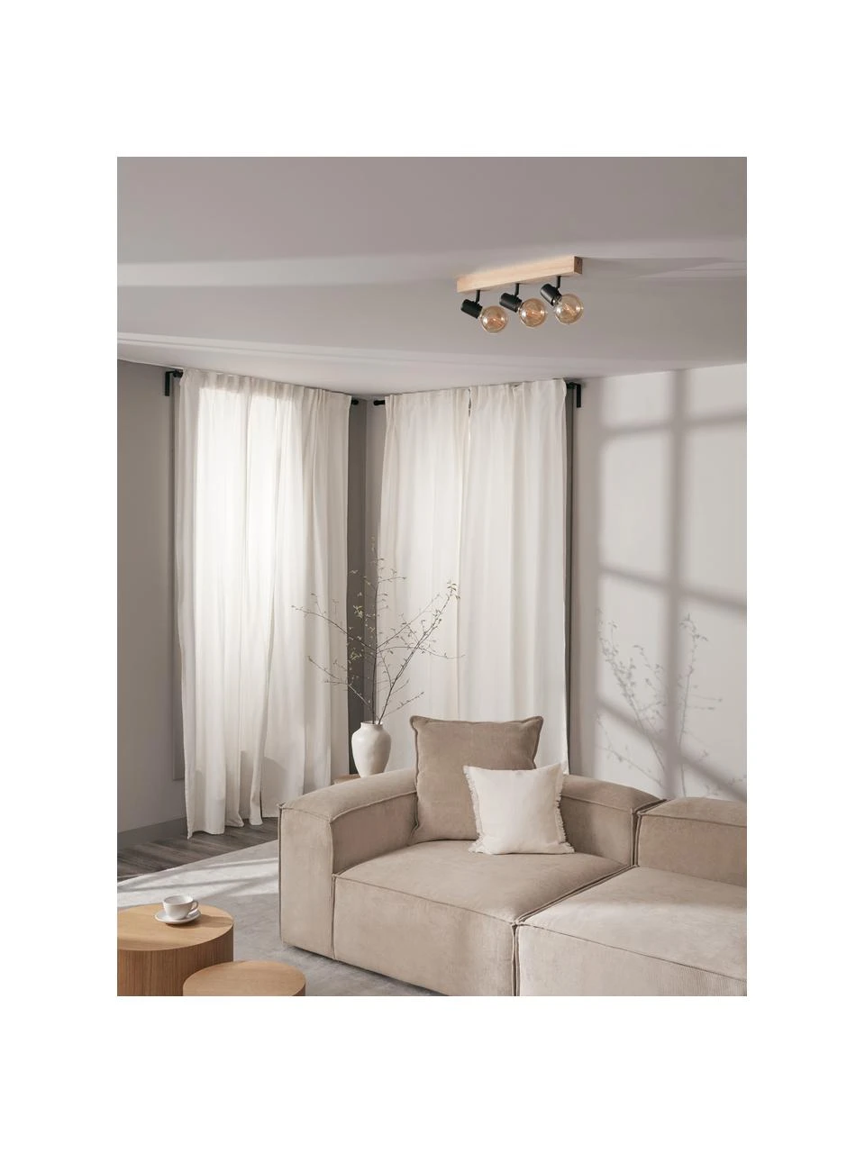 Deckenstrahler Townshend aus Holz, B 48 x H 13 cm 4 Deckenstrahler Townshend aus Holz, B 48 x H 13 cm – Bild 2