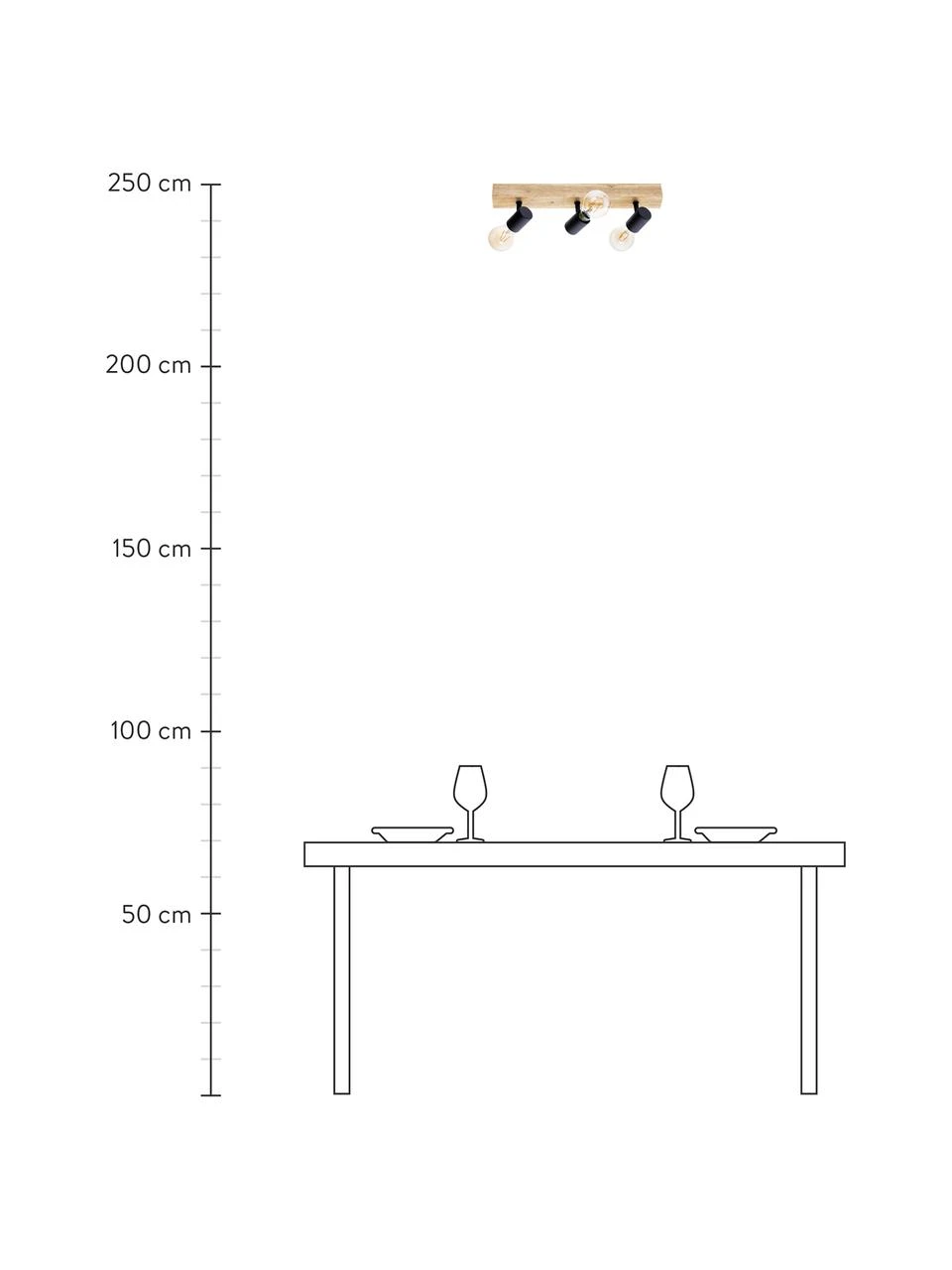 Deckenstrahler Townshend aus Holz, B 48 x H 13 cm 5 Deckenstrahler Townshend aus Holz, B 48 x H 13 cm – Bild 3