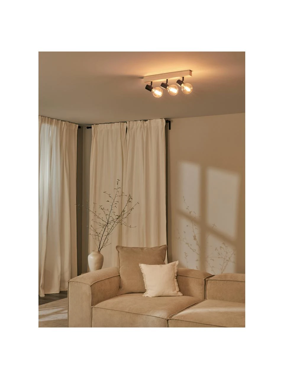 Deckenstrahler Townshend aus Holz, B 48 x H 13 cm 7 Deckenstrahler Townshend aus Holz, B 48 x H 13 cm – Bild 5