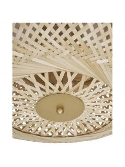 Westwing Collection Design Deckenleuchte Evelyn aus Bambus, naturbelassen, Ø 50 x H 20 cm -Leuchten Verkaufsladen Design Deckenleuchte Evelyn aus Bambus naturbelassen 5