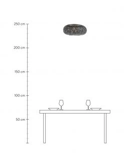 Westwing Collection Design Deckenleuchte Evelyn aus Bambus, schwarz, Ø 50 x H 20 cm -Leuchten Verkaufsladen Design Deckenleuchte Evelyn aus Bambus schwarz 3