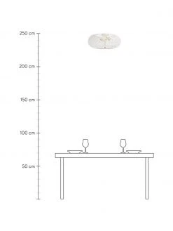 Westwing Collection Design Deckenleuchte Evelyn aus Bambus, wei&szlig;, Ø 50 x H 20 cm -Leuchten Verkaufsladen Design Deckenleuchte Evelyn aus Bambus weiss 3