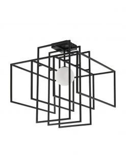 Westwing Collection Design Deckenleuchte Rubic mit Glasschirm, B 40 x H 43 cm