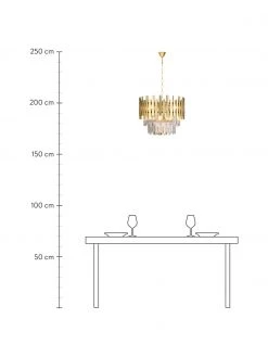 Design Kronleuchter Aspen in Gold, Ø 45 x H 30 cm -Leuchten Verkaufsladen Design Kronleuchter Aspen in Gold 2