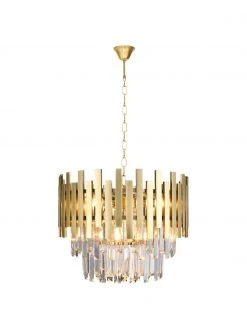 Design Kronleuchter Aspen in Gold, Ø 45 x H 30 cm -Leuchten Verkaufsladen Design Kronleuchter Aspen in Gold 4