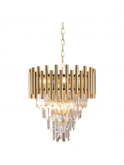 Design Kronleuchter Madison in Gold, Ø 45 x H 50 cm -Leuchten Verkaufsladen Design Kronleuchter Madison in Gold 3