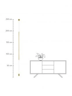 Design LED-Pendelleuchte mit Bodenverankerung Elettra in Goldfarben, Ø 7 x H 120 cmNur noch wenige verfügbar -Leuchten Verkaufsladen Design LED Pendelleuchte mit Bodenverankerung Elettra in Goldfarben 2