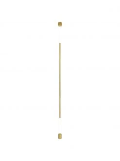 Design LED-Pendelleuchte mit Bodenverankerung Elettra in Goldfarben, Ø 7 x H 120 cmNur noch wenige verfügbar