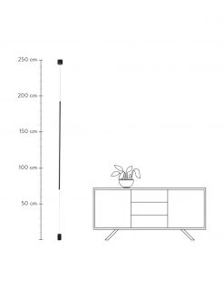 Design LED-Pendelleuchte mit Bodenverankerung Elettra in Schwarz, Ø 7 x H 120 cm -Leuchten Verkaufsladen Design LED Pendelleuchte mit Bodenverankerung Elettra in Schwarz 2