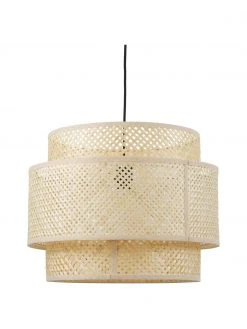 Westwing Collection Design Pendelleuchte Finja aus Bambus, Ø 50 x H 38 cm