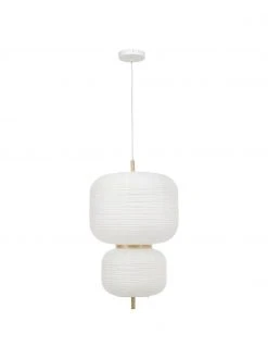 Westwing Collection Design Pendelleuchte Misaki aus Reispapier, Ø 40 x H 70 cm -Leuchten Verkaufsladen Design Pendelleuchte Misaki aus Reispapier 5