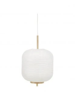 Westwing Collection Design Pendelleuchte Misaki aus Reispapier, Ø 35 x H 63 cm