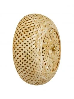 Westwing Collection Design Wandleuchte Evelyn aus Bambus, naturbelassen, Ø 25 cm, T 10 cm