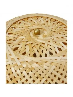 Westwing Collection Design Wandleuchte Evelyn aus Bambus, naturbelassen, Ø 25 cm, T 10 cm -Leuchten Verkaufsladen Design Wandleuchte Evelyn aus Bambus naturbelassen 5