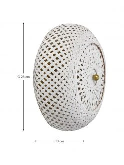 Westwing Collection Design Wandleuchte Evelyn aus Bambus, wei&szlig;, Ø 25 cm, T 10 cm -Leuchten Verkaufsladen Design Wandleuchte Evelyn aus Bambus weiss 3
