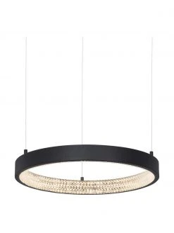 Dimmbare LED-Pendelleuchte Preston in Schwarz, Ø 40 x H 120 cm