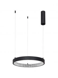 Dimmbare LED-Pendelleuchte Preston in Schwarz, Ø 40 x H 120 cm -Leuchten Verkaufsladen Dimmbare LED Pendelleuchte Preston in Schwarz 3